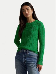 Polo Ralph Lauren Sweter 211971869011 Zielony Slim Fit. Zielone swetry klasyczne Polo Ralph Lauren, l, z bawełny, bez kołnierzyka. Za 592,99 zł.