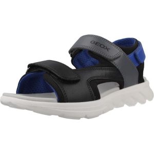Sandały GEOX J SANDAL AIRADYUM BO Czarny. Czarne sandały Geox, bez wzorów, z syntetyku, bez obcasa, bez zapięcia. Za 197,99 zł.