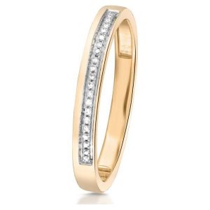 Piękny Pierścionek Złoty - złoto żółte 585, Diament 0,03ct. Pierścionki marki W.KRUK. Za 1 190,00 zł.