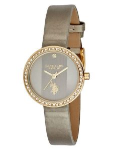 U.S. Polo Assn. Zegarek kwarcowy w kolorze złoto-szarobrązowym rozmiar: onesize. Brązowe, analogowe zegarki U.S. Polo Assn. Za 217,99 zł.