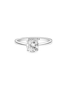 Pandora Srebrny pierścionek z cyrkonią rozmiar: 56. Szare pierścionki Pandora, z cyrkonią, srebrne. Za 230,59 zł.