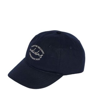 Czapka Dad. Białe czapki ADIDAS, bez wzorów, z materiału, klasyczne. Za 99,95 zł.