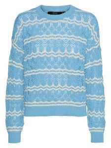 Vero Moda Sweter w kolorze błękitnym rozmiar: S. Niebieskie swetry oversize Vero Moda, s, bez wzorów, ze splotem, bez ramiączek. Za 74,81 zł.