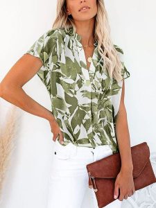 Milan Kiss Bluzka w kolorze oliwkowo-białym rozmiar: L. Białe bluzki Milan Kiss, l, bez wzorów, bez kołnierzyka, bez ramiączek. Za 113,99 zł.