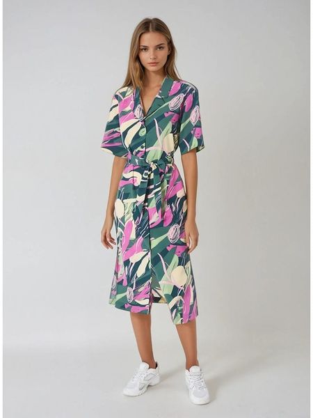 Monki Sukienka w kolorze morsko-kremowo-różowym rozmiar: S. Niebieskie sukienki Monki, s, bez wzorów, z tkaniny, bez kołnierzyka, bez ramiączek, midi. Za 61,02 zł.