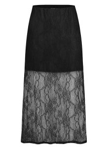 Sublevel Spódnica w kolorze czarnym rozmiar: M/L. Czarne spódnice Sublevel, na co dzień, l, bez wzorów, z koronki, midi. Za 104,99 zł.