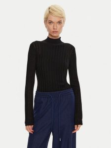 Boss Golf Fatirami 50523736 Czarny Slim Fit. Czarne golfy Boss, bez wzorów, z wełny. Za 499,99 zł.