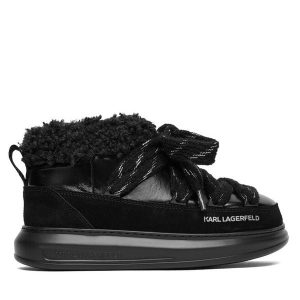 Śniegowce KARL LAGERFELD. Czarne buty zimowe KARL LAGERFELD, bez obcasa, bez zapięcia. Za 739,99 zł.