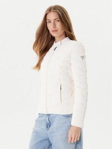 Guess Kurtka przejściowa W5YL13 WHDQ0 Écru Regular Fit. Kurtki Guess, s, z aplikacjami, z syntetyku, bez kaptura. Za 489,99 zł.