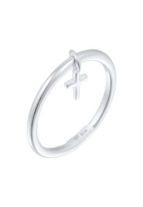 Elli Damski wisiorek z podstawowym krzyżem ze srebra próby 925 Sterling Silver Pierścionki 1 ct. Szare pierścionki Elli, srebrne. Za 241,39 zł.