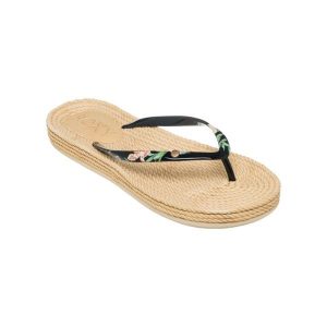Japonki plażowe damskie Roxy SOUTH BEACH. Czarne klapki Roxy, bez wzorów, z gumy, bez obcasa. Za 94,99 zł.