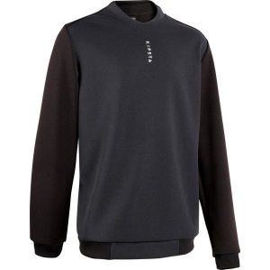 Bluza do piłki nożnej Kipsta Essential Club. Czarne bluzy KIPSTA, bez wzorów, z elastanu, bez kaptura. W wyprzedaży za 39,99 zł.