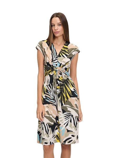 Betty Barclay Sukienka w kolorze czarno-beżowym rozmiar: 42. Brązowe sukienki Betty Barclay, bez wzorów, bez kołnierzyka, bez ramiączek, midi. Za 174,84 zł.