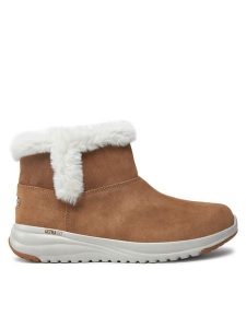 Skechers Botki On-the-GO Stellar 144775 Brązowy. Brązowe botki Skechers, bez wzorów, ze skóry, bez obcasa, na płaskiej podeszwie, bez zapięcia. Za 369,99 zł.