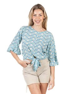 Isla Bonita by SIGRIS Bluzka w kolorze błękitnym rozmiar: M. Niebieskie bluzki Isla Bonita by SIGRIS, m, bez wzorów, bez kołnierzyka, bez ramiączek. Za 92,21 zł.