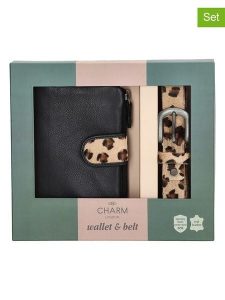 Charm 2-częściowy zestaw w kolorze czarno-jasnobrązowym rozmiar: onesize. Brązowe portfele Charm, bez wzorów, z materiału. Za 132,05 zł.