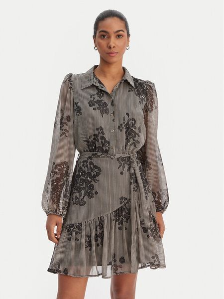 Morgan Sukienka koszulowa 261-ROUTY.F Czarny Regular Fit. Czarne kombinezony Morgan, bez wzorów, z syntetyku, bez kołnierzyka, bez ramiączek. Za 399,99 zł.