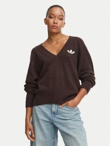 Adidas Sweter Essentials IA4444 Brązowy ciemny Loose Fit. Brązowe swetry klasyczne ADIDAS, s, z syntetyku, bez kołnierzyka. Za 279,99 zł.