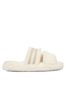 Tommy Hilfiger Kapcie Hilfiger Fur Slipper FW0FW08854 Biały. Białe kapcie TOMMY HILFIGER, bez wzorów, z materiału. Za 199,99 zł.