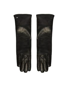 Weekend Max Mara Rękawiczki Damskie Senape 2425566035 Czarny. Czarne rękawiczki Weekend Max Mara, bez wzorów, ze skóry. Za 679,99 zł.