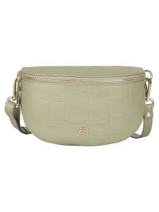 Bellicci Skórzana saszetka "Valencia" w kolorze zielonym - 25 x 16 x 7 cm rozmiar: onesize. Zielone nerki i saszetki Bellicci, bez wzorów, z materiału. Za 173,99 zł.