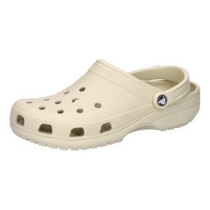 Klapki dla dorosłych Crocs Classic. Brązowe klapki Crocs, bez wzorów, z materiału, bez obcasa. Za 267,00 zł.