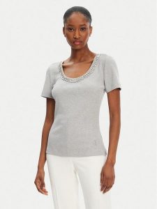 Marciano Guess T-Shirt 5RGP18 6299A Szary Regular Fit. Szare t-shirty Marciano Guess, xs, z aplikacjami, z wiskozy, bez kołnierzyka, bez ramiączek. Za 169,99 zł.