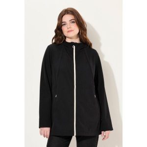Damskie Kurtka softshell HYPRAR wodoodporna dwukierunkowy zamek odpinany kaptur. Czarne kurtki Ulla Popken, plus size, bez wzorów, z elastanu, bez kaptura. Za 584,99 zł.