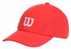 Czapka tenisowa Wilson Active Perforated Cap. Czerwone czapki Wilson, bez wzorów, z materiału, eleganckie. Za 145,00 zł.