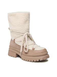 Jenny Fairy Trapery WS5795-16 Beżowy. Brązowe buty zimowe Jenny Fairy, z materiału, bez obcasa, bez zapięcia. Za 99,99 zł.