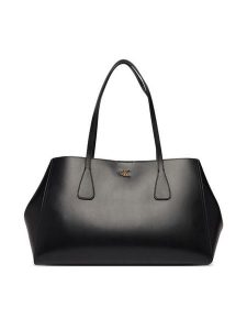 Calvin Klein Torebka Ck Snap Large Tote LV04F3502G Czarny. Czarne shopper bag Calvin Klein, bez wzorów, ze skóry, bez dodatków. Za 749,99 zł.
