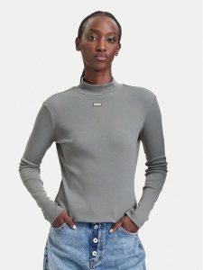 HUGO Golf Easy 50525318 Zielony Slim Fit. Zielone golfy Hugo, bez wzorów, z bawełny. Za 229,99 zł.
