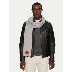 Szalik HUGO. Szare szaliki Hugo, bez wzorów. Za 349,99 zł.