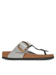 Birkenstock Japonki Gizeh Big Buckle Hex 1029507 Szary. Szare klapki Birkenstock, bez wzorów, ze skóry, bez obcasa. Za 449,99 zł.