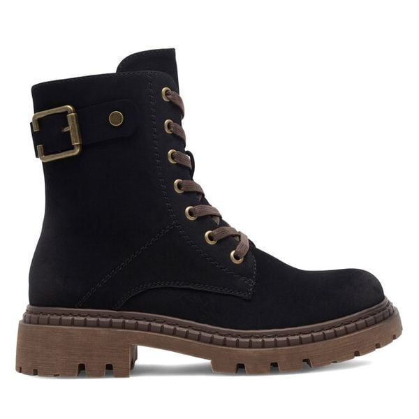 Trzewiki Clara Barson. Czarne botki Clara Barson, bez wzorów, bez obcasa, na płaskiej podeszwie, bez zapięcia. Za 159,99 zł.