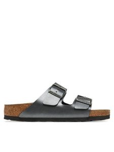 Birkenstock Klapki Arizona 1029224 Szary. Szare klapki Birkenstock, bez wzorów, ze skóry, bez obcasa. Za 399,99 zł.