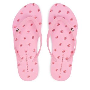 Japonki Tommy Hilfiger. Czerwone klapki TOMMY HILFIGER, bez wzorów, bez obcasa. Za 209,99 zł.