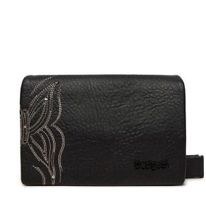 Torebka Desigual. Czarne listonoszki Desigual, bez wzorów, bez dodatków. Za 179,99 zł.