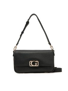 Guess Torebka HWBG96 42190 Czarny. Czarne listonoszki Guess, z aplikacjami, ze skóry, bez dodatków. Za 269,99 zł.