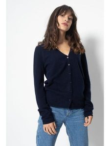 AUTHENTIC CASHMERE Kaszmirowy kardigan "Chalais" w kolorze granatowym rozmiar: L. Niebieskie kardigany AUTHENTIC CASHMERE, l, bez wzorów, z kaszmiru, bez ramiączek. Za 346,18 zł.