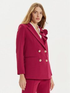 Rinascimento Marynarka CFC0121326003 Bordowy Regular Fit. Czerwone marynarki i żakiety Rinascimento, l, bez wzorów, z syntetyku. Za 479,99 zł.