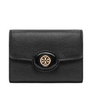 Portfel Tory Burch. Czarne portfele Tory Burch, bez wzorów. Za 459,99 zł.
