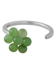 Design Letters Srebrny pierścionek ''My Flower'' z jadeitami rozmiar: onesize. Szare pierścionki Design Letters, z jadeitem, srebrne. Za 82,99 zł.