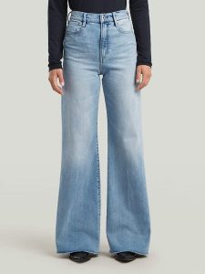 G-Star Dżinsy - Loose fit - w kolorze błękitnym rozmiar: W28/L32. Niebieskie jeansy G-Star, z aplikacjami, ze skóry, z podwyższonym stanem. Za 279,78 zł.