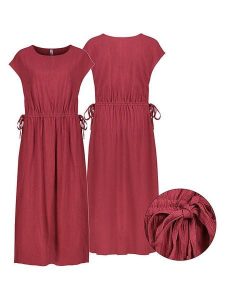 Eight2Nine Sukienka w kolorze bordowym rozmiar: L. Czerwone sukienki Eight2Nine, l, bez wzorów, bez kołnierzyka, bez ramiączek, midi. Za 113,99 zł.