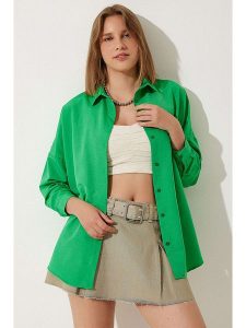 Happiness Istanbul Koszula w kolorze zielonym rozmiar: 40. Zielone koszule Happiness Istanbul, bez wzorów, bez kołnierzyka, bez ramiączek. Za 60,99 zł.