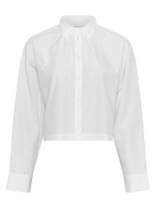 MOSS COPENHAGEN Bluzka "Liene" w kolorze białym rozmiar: XS/S. Białe bluzki Moss Copenhagen, s, bez wzorów, z bawełny, bez kołnierzyka, bez ramiączek. Za 170,07 zł.