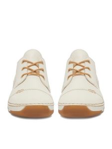 Rieker Półbuty CEO-55920-80 Écru. Półbuty Rieker, bez wzorów, z materiału, bez obcasa, na płaskiej podeszwie, bez zapięcia. Za 319,99 zł.