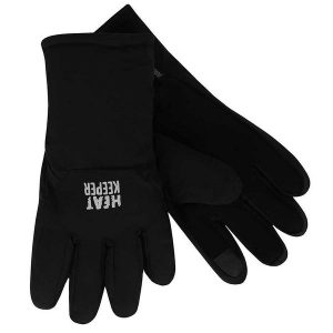 Damskie rękawiczki zimowe softshell. Czarne rękawiczki HEAT KEEPER, na zimę, bez wzorów, z poliesteru. Za 143,29 zł.