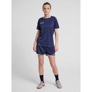 Szorty damskie Hummel hmlAUTHENTIC Poly. Niebieskie szorty Hummel, bez wzorów, sportowe. Za 113,00 zł.